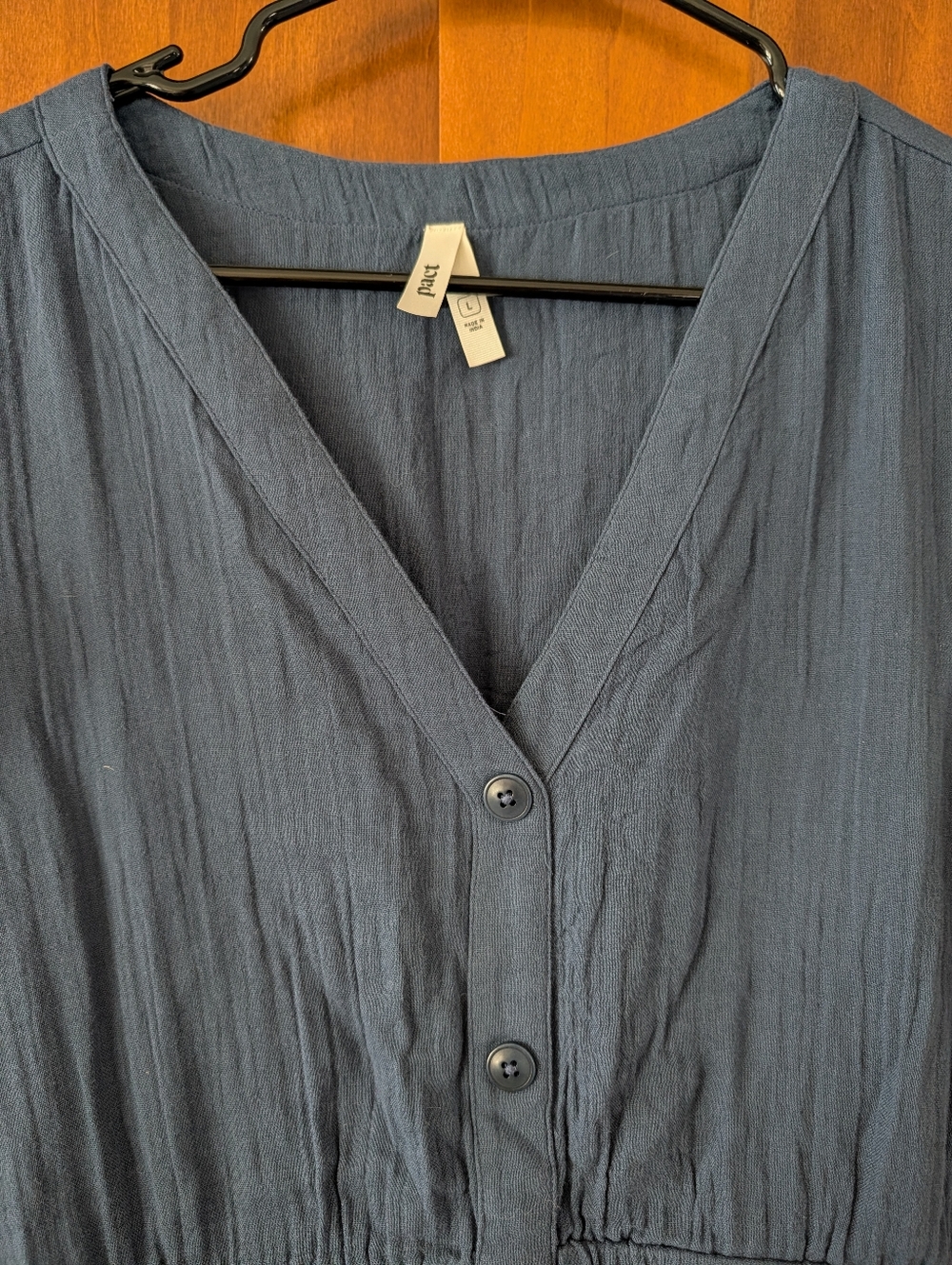 Pact Organic Cotton Midi Dress In Blue - Picture 2 of 3